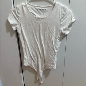 Abercrombie & Fitch White Cotton Bodysuit